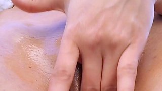 Petite small tit babe with perfect pussy masturbates