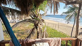 A Nice Blowjob on the Terrace Overlooking the Beach