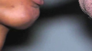 Ebony GF Sucks Big White Cock and Swallows All My Cum