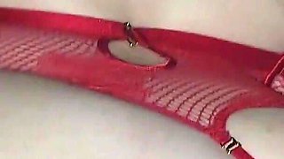 Rough Pussy Pounding in Sexy Red Lingerie