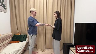 A Thrilling Game Of Strip Hand Slap Ends With A Wet Blowjob