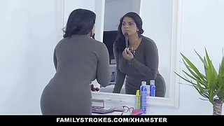 Familystrokes - hot latin twin sisters challenge for dong