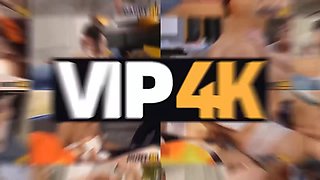 Vip4k. two lesbos in stockings lick vaginas before vibrator insertion