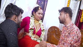 Desi Mallu New Married Wife Hardcore Gangbang Fuck With Her Four Husbands Friends Full Movie ( Hindi Audio )