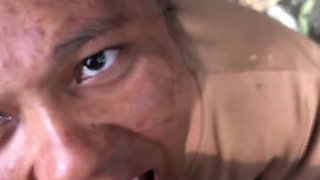 Domi Sucking and Singling with Stranger in the Bush