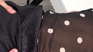 Indecent Stepmom in Glasses Gets Cumshot on Crotchless Pantyhose