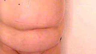 In the Shower Rubbing My Big Belly Squeezing My Big Boobs