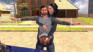 Grandma's House 10 - Police Officer Sandra Giving Handjob to Thomas Till He Cum