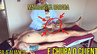 Married Masseuse Takes off Wedding Ring and Gag on Milk - Explosive Happy Ending Massage