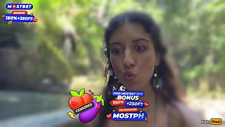 Katty West - Crazy Cumwalk On Public Waterfall Full Of People Blowjob In Public Toilet