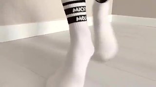 Very Hot Blowjob And Footjob In White Socks