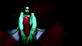 Foxy 3D Superwoman bounces up and down on a cock