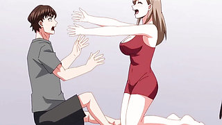 Kanade bent over in the hallway gets pounded from behind in loud, sloppy doggy sex!