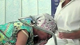 extreme ugly grandma rough fisted by her doctor