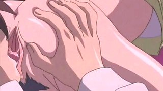 Nasty big-bosomed anime cutie gets her tight twat had sex