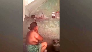 Aunty Bathing and Dress Washing