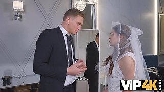 VIP4K. Bride cant resist and seduces him to fuck before wedding