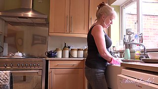 Auntie Louise Masturbates For You in the Kitchen