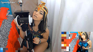 Cleopatra Cosplay Asmr Intense Ear Licking and Sex Machine Pussy Fucking