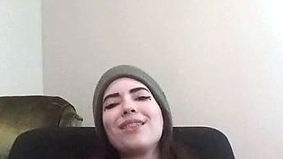 Lovely Amateur teen brunette masturbating outdoor