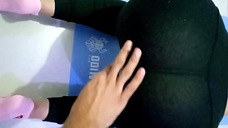 Doing anal creampie instead of yoga exercises in the kitchen