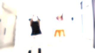 Skinny bitch and Asian babe ! Hot group DP party