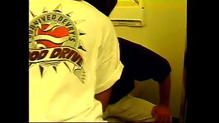 Black Chick Has an Interracial Threesome in the Toilet