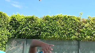 Brunette Bombshell Kesha Ortega Gets Wet & Horny at the Pool