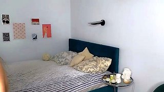 Beautiful teen brunette Jessica Sinn masturbates