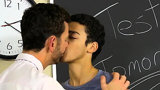 Homo lad fucks his school ally during class time