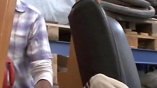 Sexy and horny teen penetrated her eager pussy in threesome
