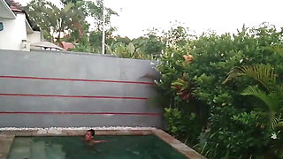 Me & my Filipina wife, enjoying nudism naturism body freedom, in s private pool villa