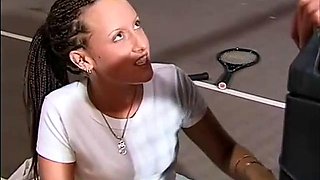 Cutie Justine Reage Gives it up on the Tennis Courts