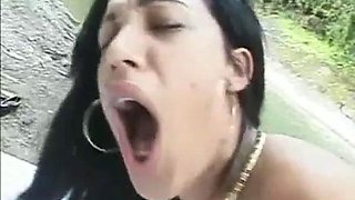 Latina Angelna is an insatiable harlot on the shore of the river so that nobody discovers it