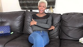 Blonde African model on a fake audition