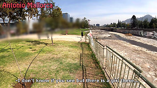 Picking up a Pink Chilean Barbie Girl in Public Park