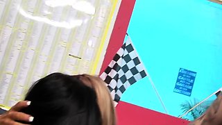 Tits tugged by two lewd MILFs - 3some disappointment XXX!