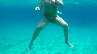 Underwater moments with hot views of my big natural tits and hot pussy