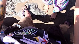 German Tourist public pick up mexican Latina at beach
