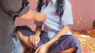 Kavita student sucks teachers small cock and gets fucked by him