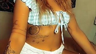 Horny Slut Teasing You by Playing with Her Tits, Rubbing Pussy Through Panties, Spanking Her Fat Ass & Sucking Her Fingers