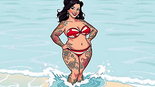 Ai Tattoo Art Curvy Bikini Women