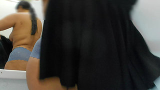 Hot Public Bathroom with BBW Ass