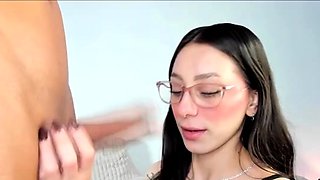 Cute Babe Surprises Her Friend with a Hot Blowjob