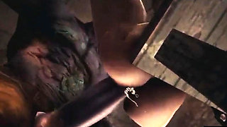 Fucked by zombie with huge cock