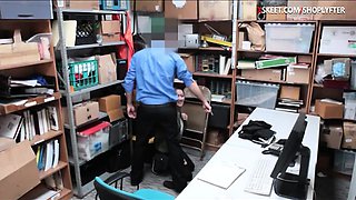 Tight teen thief Jade Noir gets her pussy boned in LP office