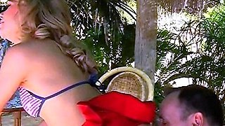 Outdoor handjob on beach with cumshot