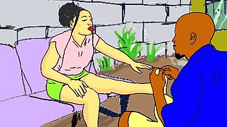 Ebony African Fucked by Random Street Pedicurist with Huge Cock