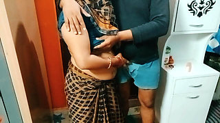 Beautiful Indian bhabhi having romance.