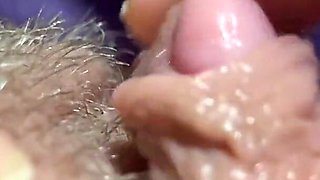 Huge clitoris rubbing and jerking orgasm in extreme close up masturbation